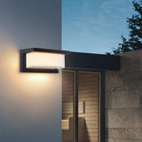 Hjemix | Moderne Minimalistisk Solrektangel PC LED Utendørs Vegglampe For Utendørs Patio