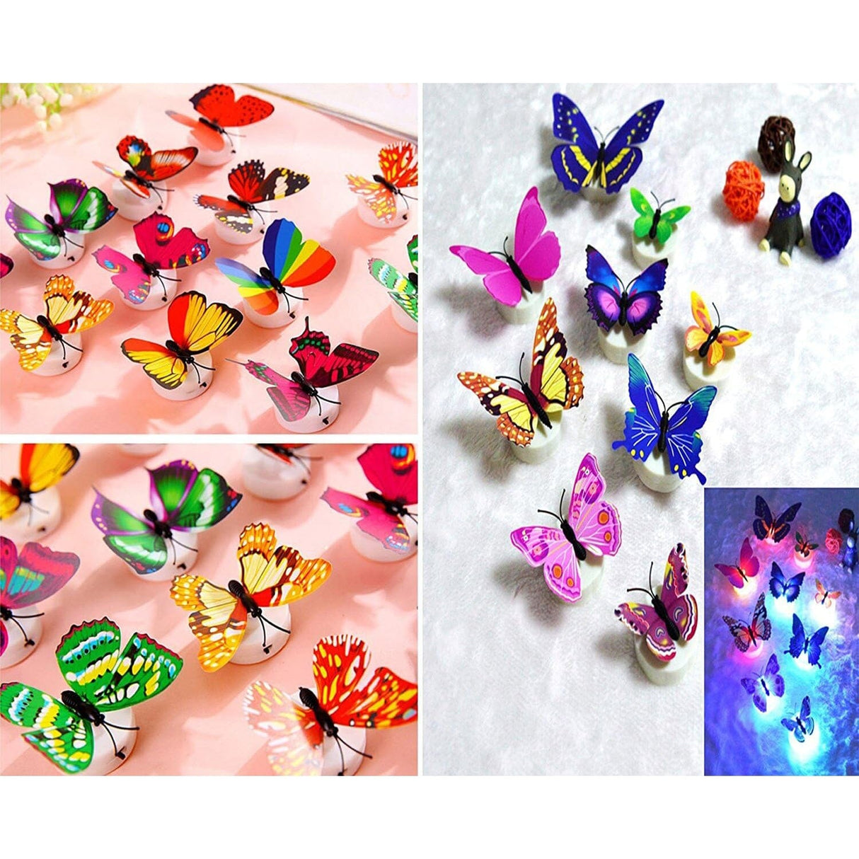 Hjemix | 12-pak: LED sommerfugl dekorasjon nattlys