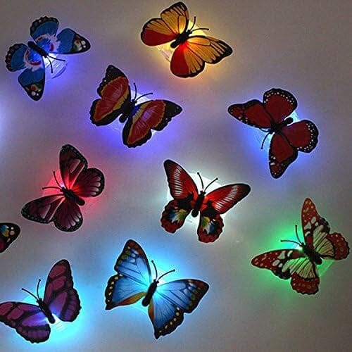 Hjemix | 12-pak: LED sommerfugl dekorasjon nattlys