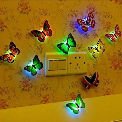 Hjemix | 12-pak: LED sommerfugl dekorasjon nattlys