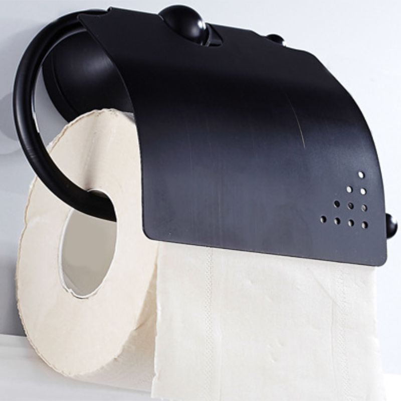 Hjemix | Metallbaderom sett 4-delt Tradisjonell stil Svart badeaccessoriesett