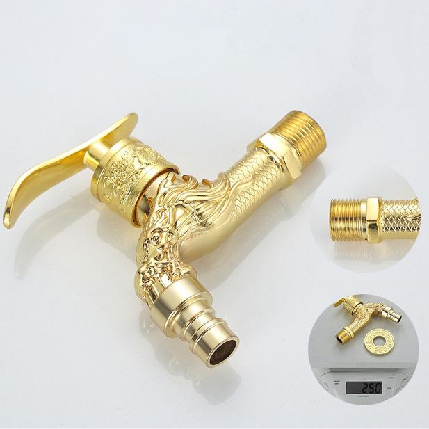Hjemix | Vintage Classic Faucet Water Lock Single Handle Dragon Engraving Wall Mounted Faucet