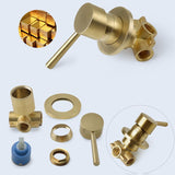 Hjemix | Rustfritt Stål Dusj Kombinasjon Rund Fast Dusjhode med Dusjarm