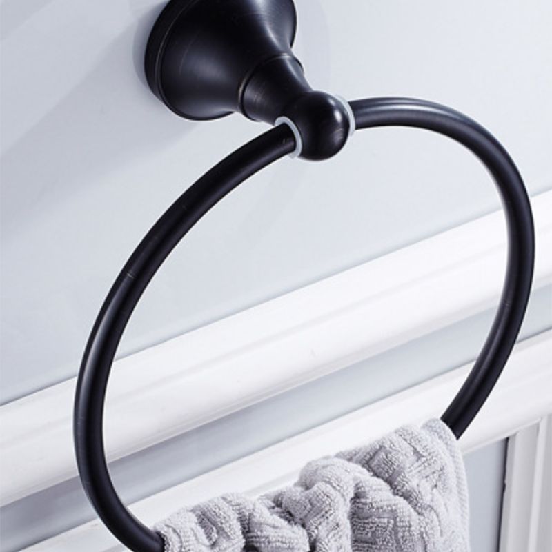 Hjemix | Metallbaderom sett 4-delt Tradisjonell stil Svart badeaccessoriesett