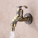 Hjemix | Vintage Classic Faucet Water Lock Single Handle Dragon Engraving Wall Mounted Faucet
