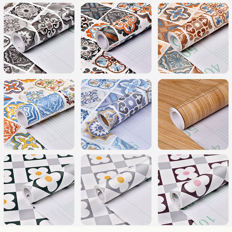 Hjemix | Multi-Tonal Stil Vinyl Plank Gulv Peel og Stick Porselen Flis Utseende PVC Gulv