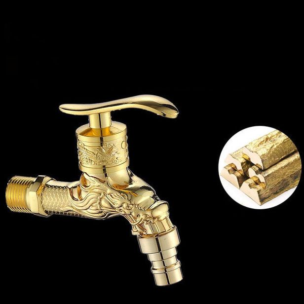 Hjemix | Vintage Classic Faucet Water Lock Single Handle Dragon Engraving Wall Mounted Faucet