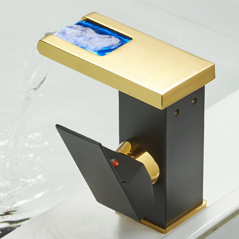Hjemix | Moderne vannfall tut baderom vask med LED messing baderom vask