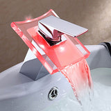Hjemix | 1-Lever Vanity Blandet Krane 1-Hull Kobber Vask Krane med LED-Belysning