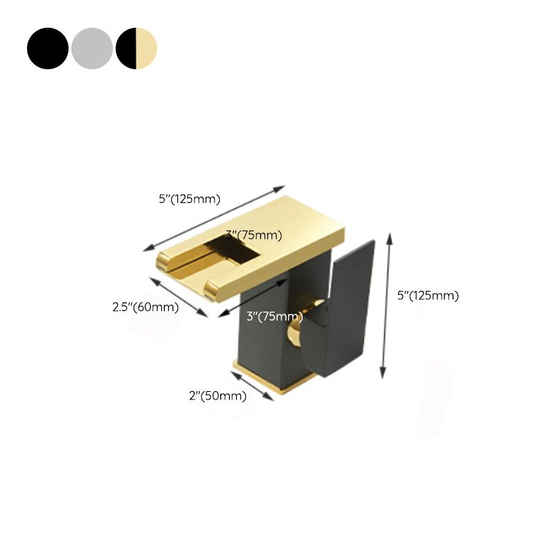 Hjemix | Moderne vannfall tut baderom vask med LED messing baderom vask