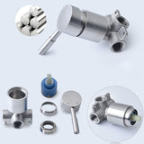 Hjemix | Rustfritt Stål Dusj Kombinasjon Rund Fast Dusjhode med Dusjarm