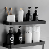 Hjemix | Matt svart badsett Moderne 1/2 - Stykke Rustfritt stål badhylde