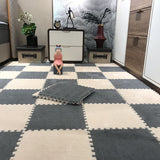 Hjemix | Fargefading Resistant Teppeflis Solid Color Interlocking Teppeflis