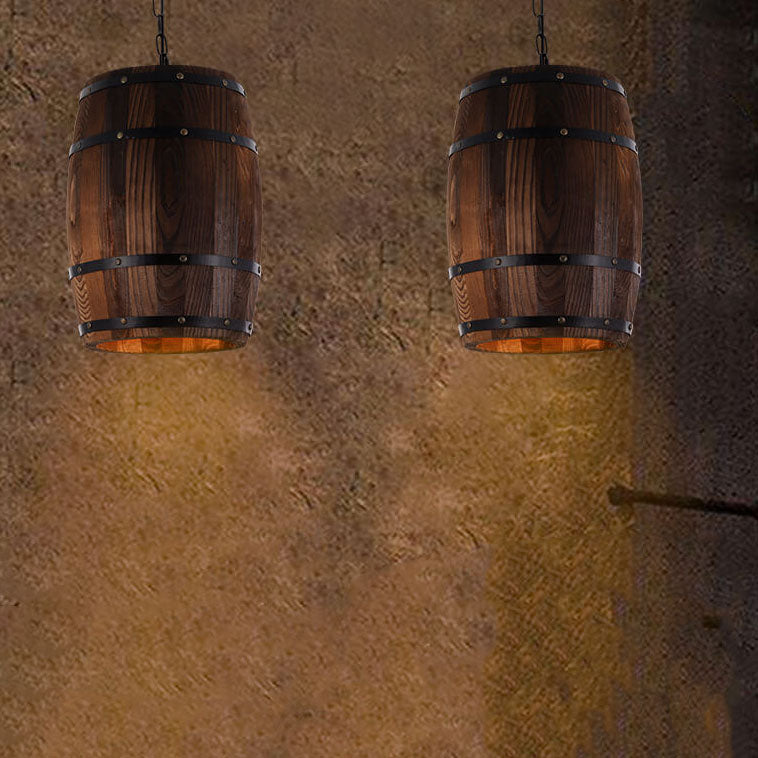 Hjemix | BarrelGlow Vintage Pendellampe | Trevinfat Design | 1-pære | Rustikk Belysning