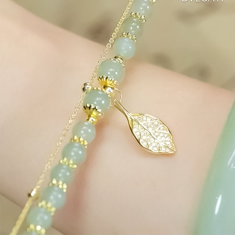 Hjemix | Hetian Jade Armbånd med Blad