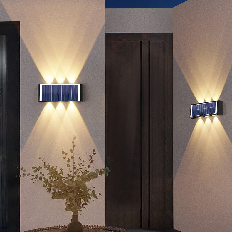 Hjemix | Moderne Enkelhet Sol Vannavstøtende Rektangulær ABS PMMA LED Vegglampe For Utendørs Patio