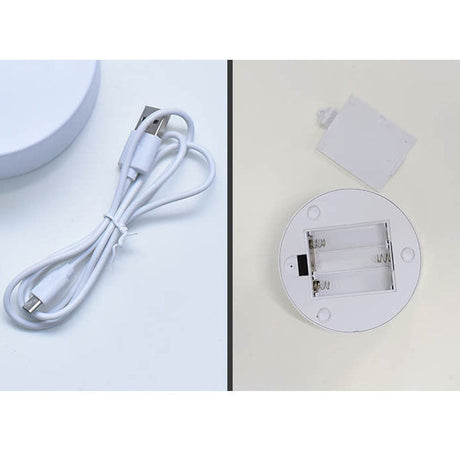 Hjemix | Kreativ Rund Timeglass Quicksand 3D LED Nattlampe Bordlampe