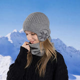 Hjemix | Vinter Beanie Hatt Skjerf Sett Varme Strikket Hatt