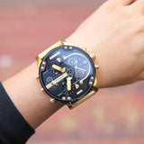 Hjemix | Rustfritt stål kronograf kvartsur