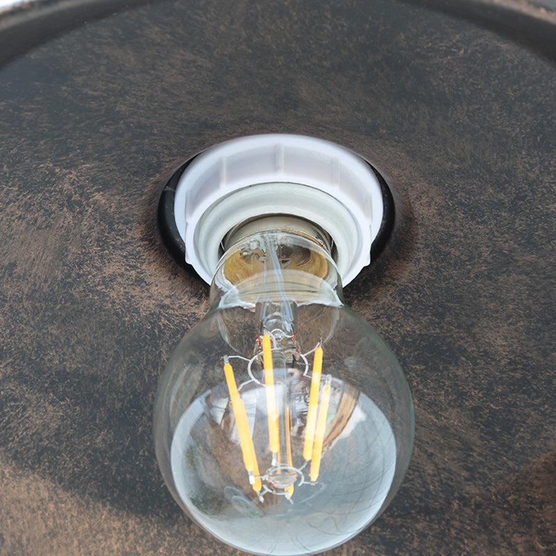 Hjemix | Noctura Klassisk Vegglampe | Vintage Design | Jernramme med Rund Glasskjerm | 1-Lys Spisestue Belysning