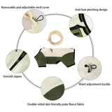 Hjemix | Full Protection Polar Fleece Hundedress med Avtagbar Krage