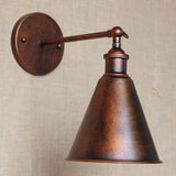 Hjemix | Svart/Rost 1 Hodedekorlampe Landlig Stil Smijern Konisk Justerbar Vegglampe for Utendørs