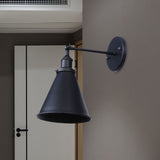 Hjemix | Svart/Rost 1 Hodedekorlampe Landlig Stil Smijern Konisk Justerbar Vegglampe for Utendørs