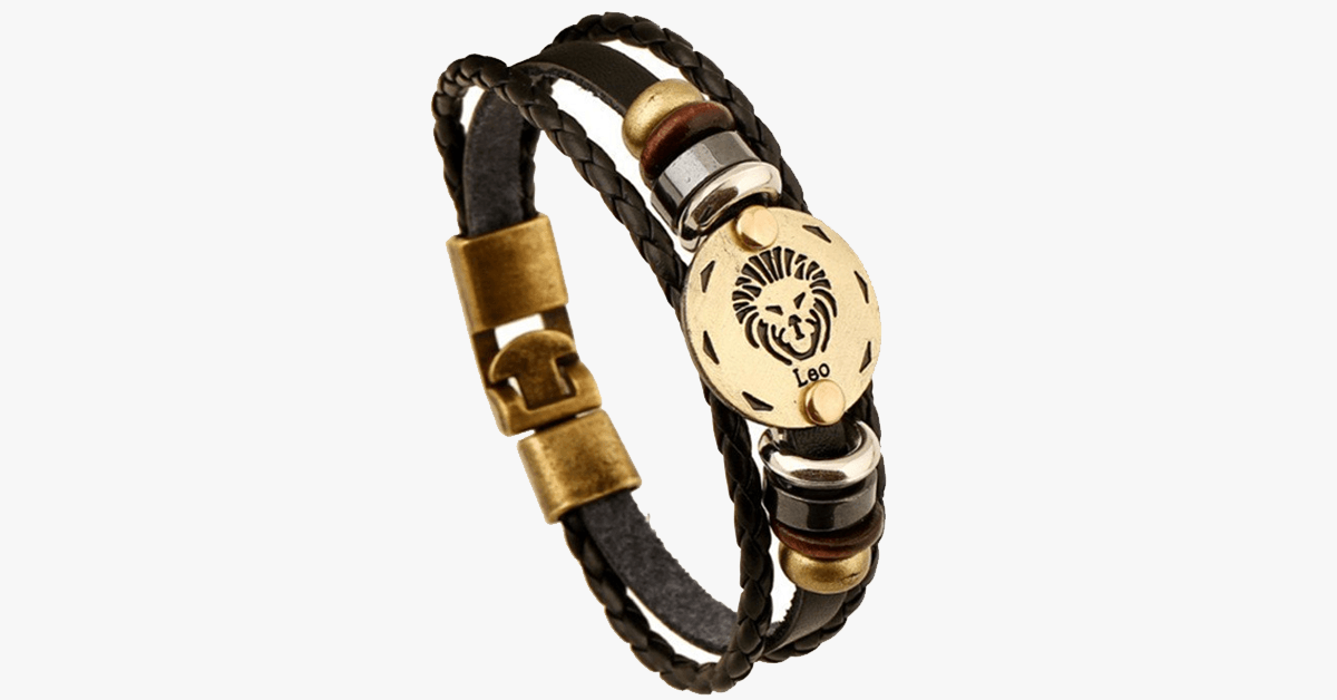 Hjemix | Zodiac Armbånd - Gallstone Lær Armbånd - Tilgjengelig for alle stjernetegn