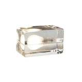 Hjemix | BrightCube – Minimalistisk Bordlampe med Transparent Glasskubbe