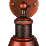 Hjemix | Svart/Rost 1 Hodedekorlampe Landlig Stil Smijern Konisk Justerbar Vegglampe for Utendørs