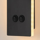 Hjemix | Moderne Minimalistisk Rektangulær Rund Jern Aluminium LED Vegglampe For Soverom