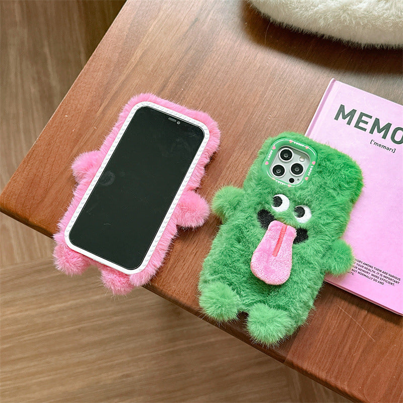 Hjemix | Morsom tungsten ut plush telefonholder for iPhone
