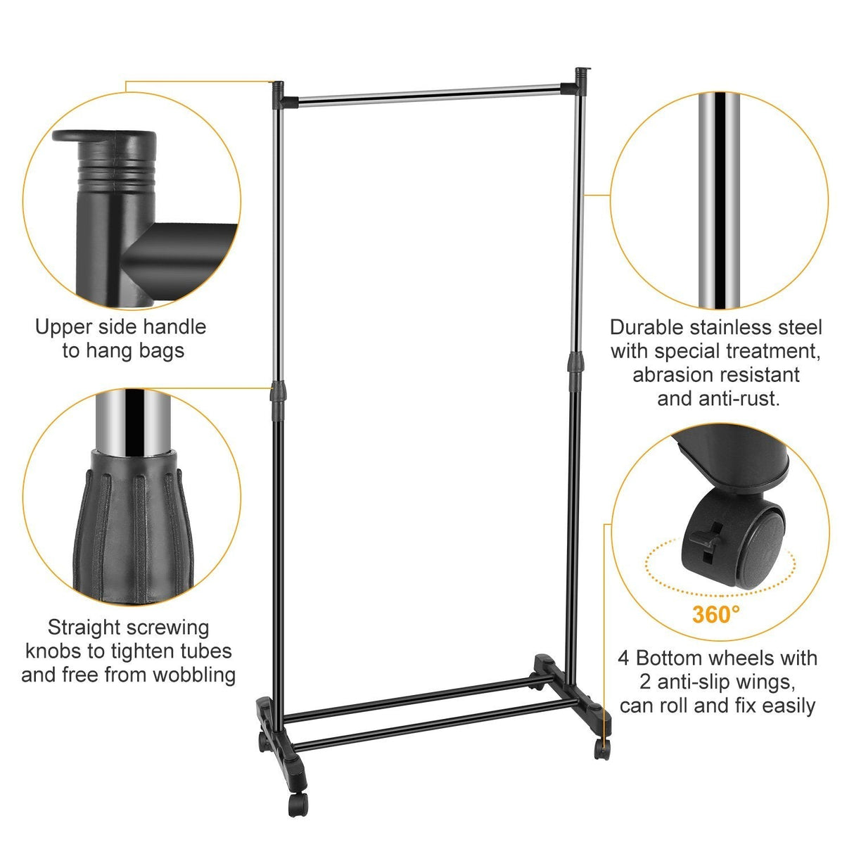 Hjemix | 15 kg./33 lbs. høydejusterbar klesstativ