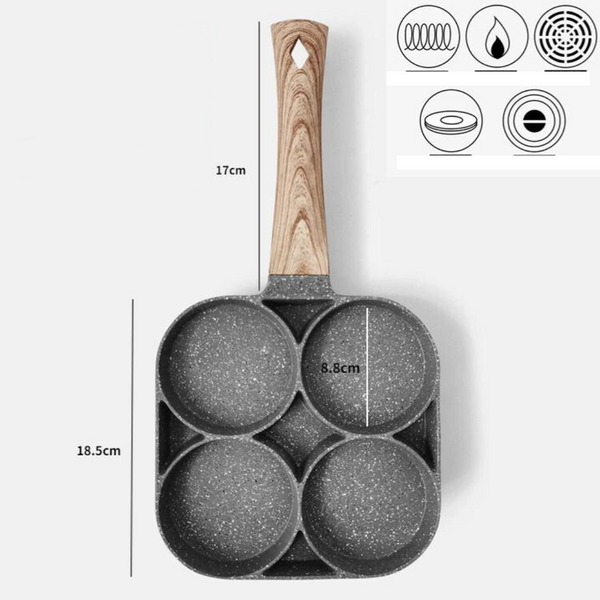 Hjemix | QuickCook - Stekepanne med flere seksjoner og gjennomsiktig håndtak