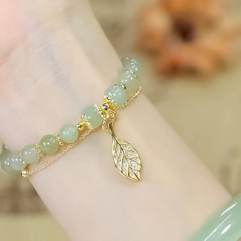 Hjemix | Hetian Jade Armbånd med Blad