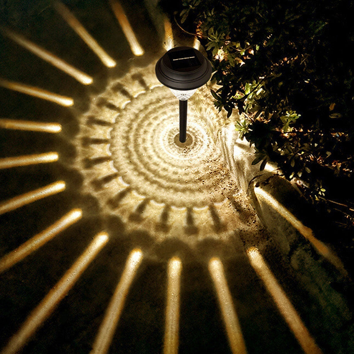 Hjemix | Solar vanntett sirkulær divergerende lys sky design LED utendørs hage dekorativ lys