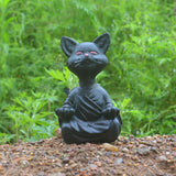 Hjemix | Lekker svart Buddha katt figur meditasjon yoga samleobjekt glad katt dekor hjem hagedekorasjon hageornament