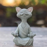 Hjemix | Lekker svart Buddha katt figur meditasjon yoga samleobjekt glad katt dekor hjem hagedekorasjon hageornament