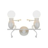 Hjemix | Svart/Hvit/Rød Barnslig Veggmontert Lampe Barn 2 Hoder Metall Vegglys med Svingarm