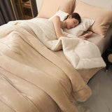 Hjemix | Solid tykk dobbelsidig fløyels kube teppe