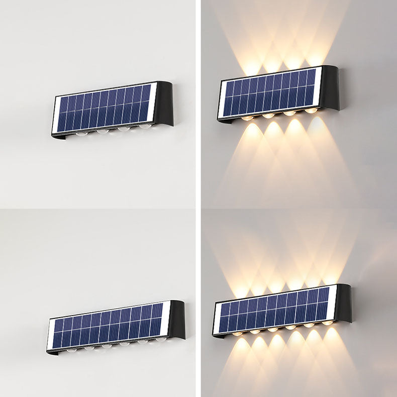 Hjemix | Moderne Enkelhet Sol Vannavstøtende Rektangulær ABS PMMA LED Vegglampe For Utendørs Patio