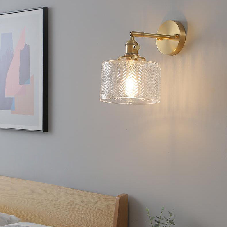 Hjemix | Nordisk Minimalistisk Kreativ Messing Sylinder 1-Lys Vegglampe