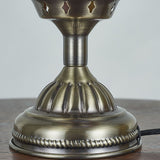 Hjemix | Tradisjonell Tiffany romantisk oval jern emaljert 1-lampe bordlampe for soverommet