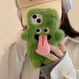 Hjemix | Morsom tungsten ut plush telefonholder for iPhone