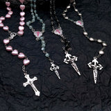 Hjemix | Hjerteformet Kattøye Stein Rosary Smykke - Elara