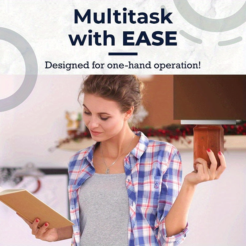 Hjemix | Seniorvennlig glassåpner - Artritisvennlig flaske- og boksåpner for oppbevaring under skapet, enkelt å bruke design