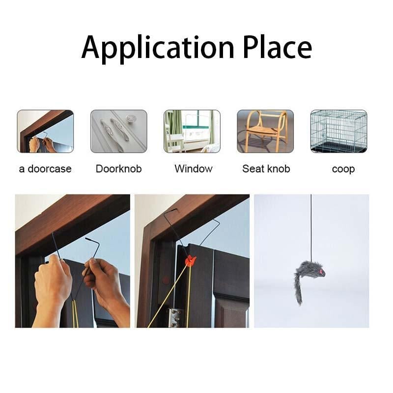 Hjemix | Hengende Dør Bounce Mus Katt Leketøy