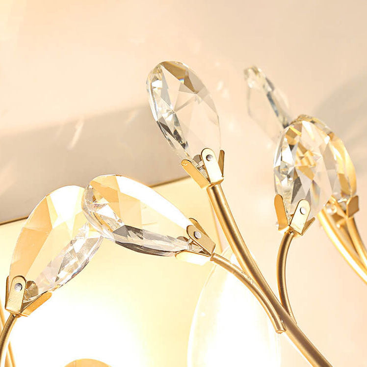 Hjemix | Luminis Vegglampe | Luksus Krystall Design | Blad Motif | 1-Lyskilde & Moderne