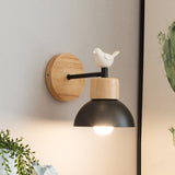 Hjemix | NordicDome - Metall og Tre Vegglampe med Fugl til Barnerommet