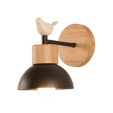 Hjemix | NordicDome - Metall og Tre Vegglampe med Fugl til Barnerommet